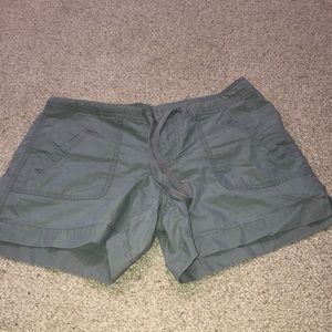 Gray Cotton and Nylon Shorts